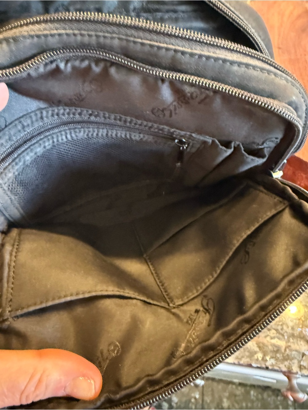 Vintage Mini Fossil Backpack Black Y2K Leather - Picture 6 of 12
